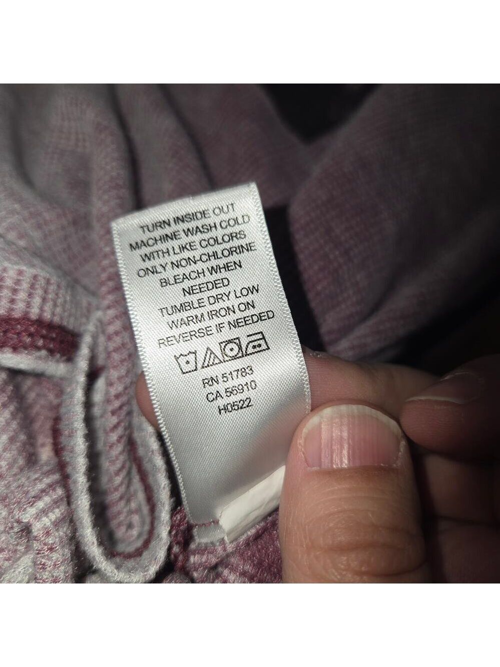 Maurices Waffle Knit Graphic Top Medium Mauve Thermal - Picture 7 of 13